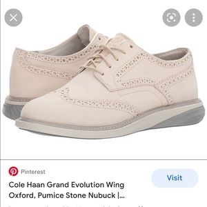 Women’s Cole Haan Grand Evolution Grand Wing Oxford in Pumice Stone Nubuck. 9.5